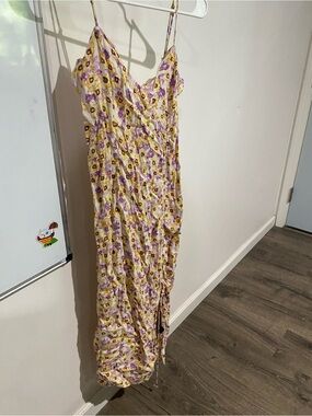 AFRM Yellow and Lavender Floral Camisole Dress